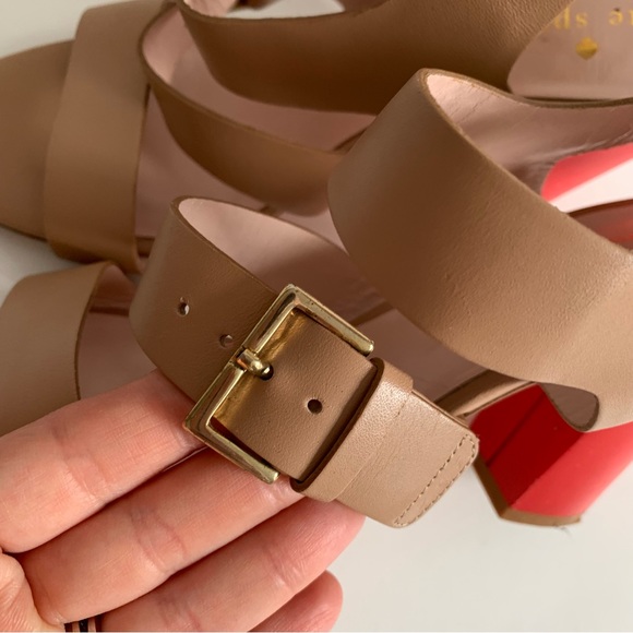 Kate Spade Ibarra Block heel leather strap sandals nude - Picture 13 of 15